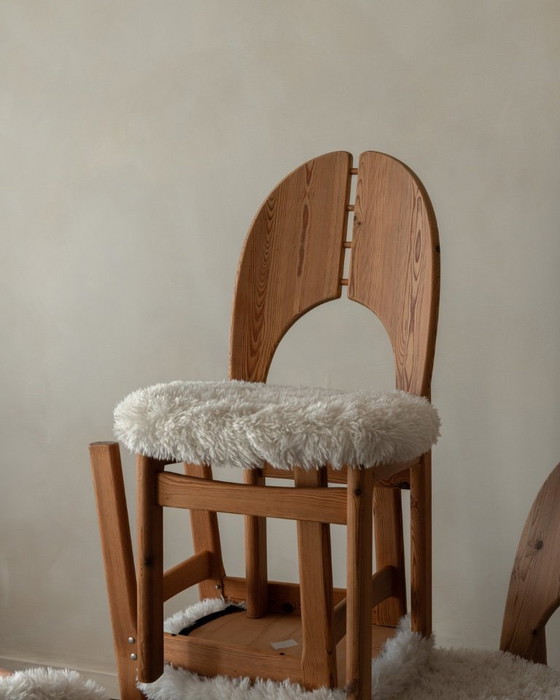 Image 1 of Vintage Danish Pine Dining Chairs (Set of 4) | Niels Koefoed Style | Rustic Scandinavian Modern | 1970s–80s