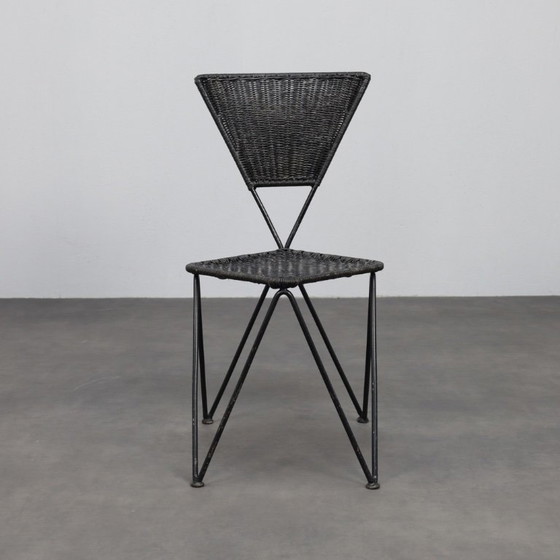 Image 1 of Seltenes Paar „Sonett“-Stühle aus Metall und Korbgeflecht von Karl Fostel Seniors, Erben, Österreich, 1950er Jahre