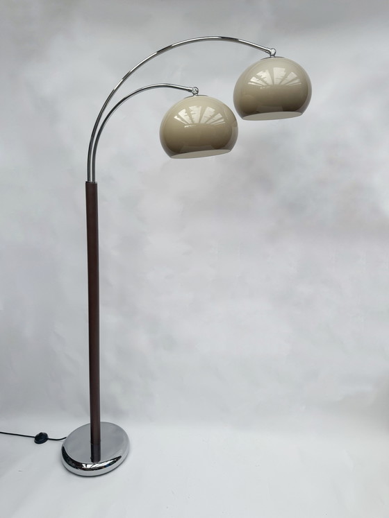 Lampada da terra vintage Dijkstra a doppio arco a forma di fungo – Anni '70, era spaziale – Dijkstra Lampen (photo 2 of 8)