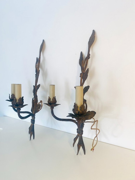 Maison Baguès Paris - Pair of Vintage Design Wall Lights 1960 – Bronze, Metal (photo 8 of 9)