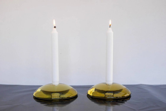Image 1 of Bougeoirs en verre par Anne Nilsson pour Kosta, années 2000, set de 2