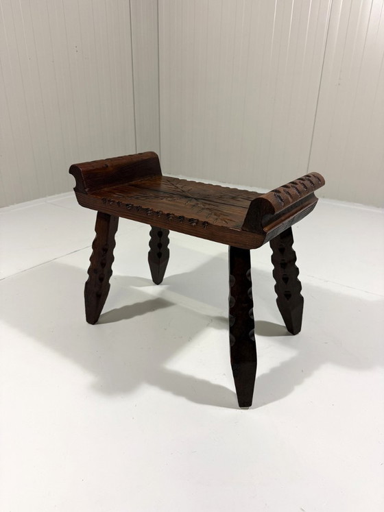 Spanish rustic stool 1960s, Wood, Brown (photo 8 of 11)