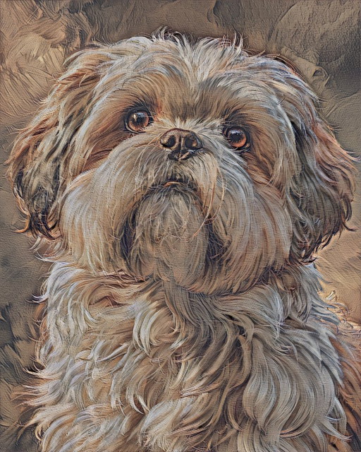 Shih-Tzu -2021- Elena Vittori- Heritage Fresco Style- Hahnemühle on Dibond -75 x 100 cm