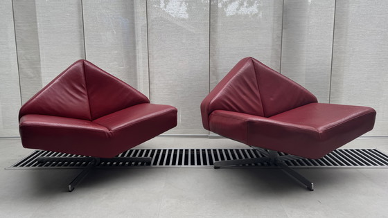 Image 1 of 2 rare Edition Schmieder Brasilia leather designer swivel armchair