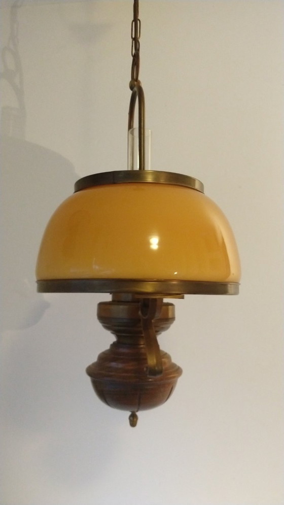 Image 1 of Seta Lámpara Colgante Vidrio Ámbar 1970s