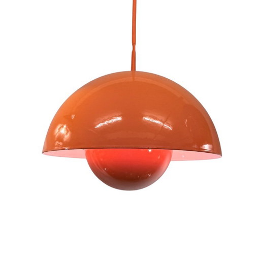 Pot de fleurs Louis Poulsen VP1 – Verner Panton – émail orange – hanglampen, Metal