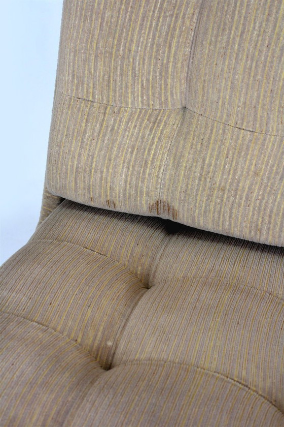Poltrone Vintage Space Age Cecoslovacche, anni '70, Set di 4, Zona salotto, Tessile, Metallo, Beige (foto 11 di 13)