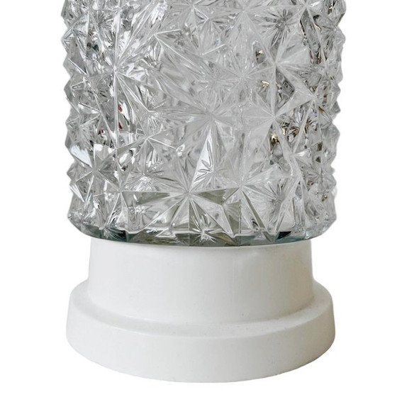 Image 1 of Vintage Corodex plafondlamp glas kristal look 1960's