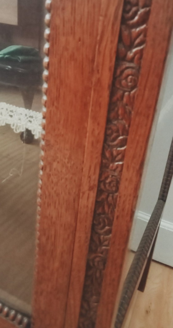 Image 1 of Autentica vecchia credenza da tè olandese, vetrina con anta curva e vetro inciso