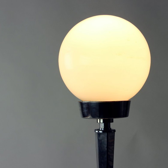 Image 1 of Art Deco Table Lamp In Chrome And Glass, Czechoslovakia 1940s