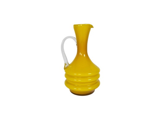 Empoli Glas - AV Hand - Opalin - Mundgeblasen - Krug - 70er Jahre - – glazen karaffen (photo 2 of 8)