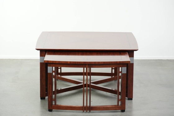 Image 1 of Table basse Art Déco à sections extensibles, signée Schuitema, collection Decoforma