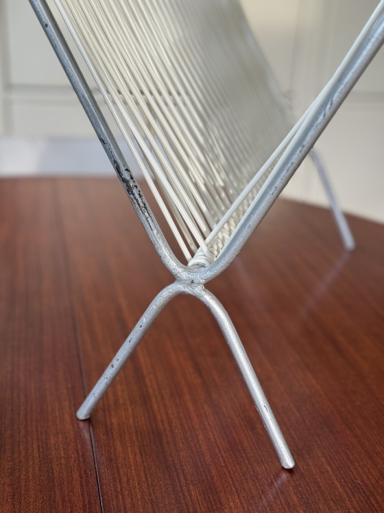 Portariviste Spaghetti Vintage Porta LP PVC Bianco Space Age – Metal, Plastic (photo 14 of 15)