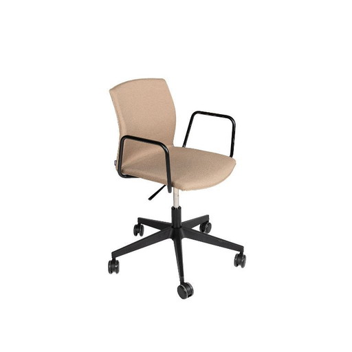 Kabi-Besprechungsstuhl, schwarz/braun, mobil