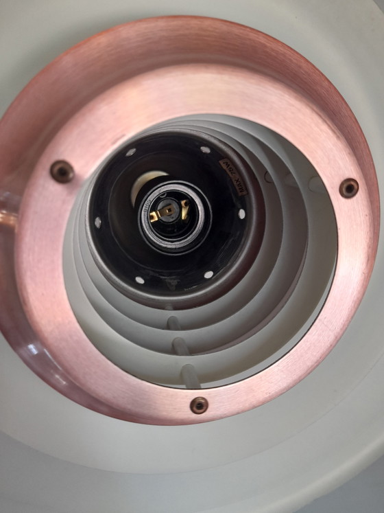 Image 1 of Danish pendant light in red copper, 1960s