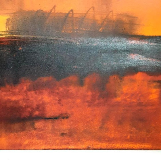 Image 1 of Dário Bosa abstract 2 Luik (arancione/rosso) firmato / tela (artista brasiliano)