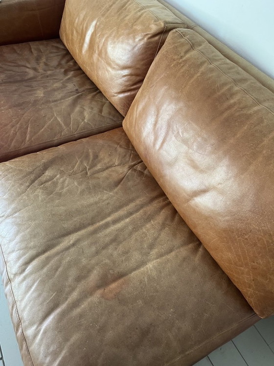 Viersitzer-Sofa aus cognacfarbenem Leder – J2U, Leather (photo 4 of 6)