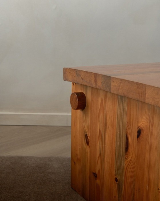 Image 1 of Vintage Dymling grenen salontafel van Yngve Ekström voor Swedese, Zweeds brutalistisch design, jaren 70.