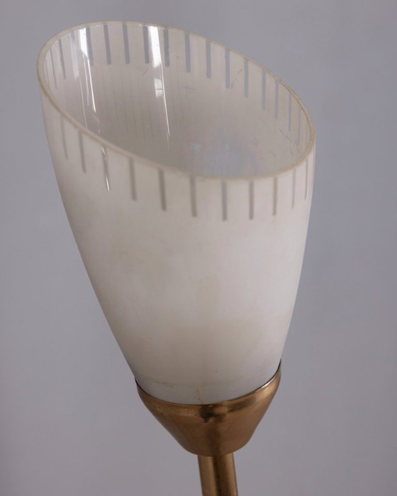 Image 1 of LAMPADA DA TERRA VINTAGE ANNI 60 TRE LUCI IN VETRO DESIGN ITALIANO