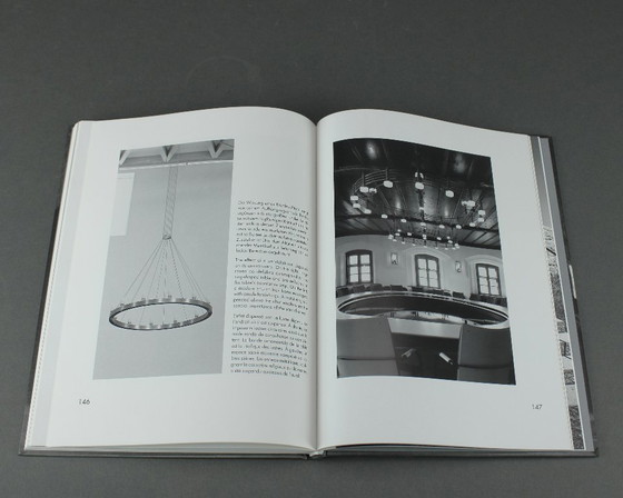 Image 1 of Manfred Bergmeister (1927-2019) - Brutalist handmade wrought bronze pendant lamp / six light candelabra