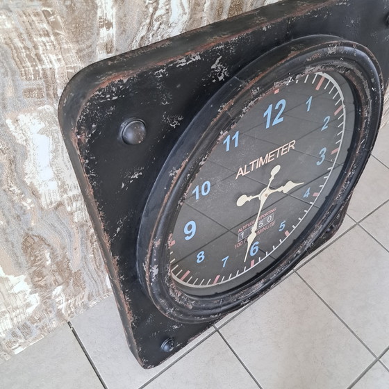 Large Wall Clock 'Altimeter' by Braxton – Glass, Iron (photo 3 of 5)