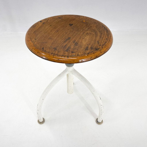 Tabouret tripode réglable industriel vintage, 1950s