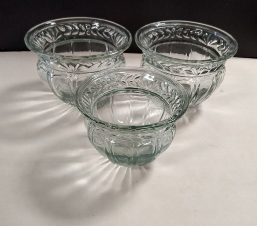Set di tre ciotole in cristallo vintage. Stile: Noritake Crystal Germania