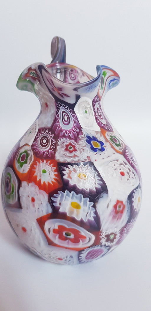 1920 Frateli Toso Murano Glass Millefiori Vase 