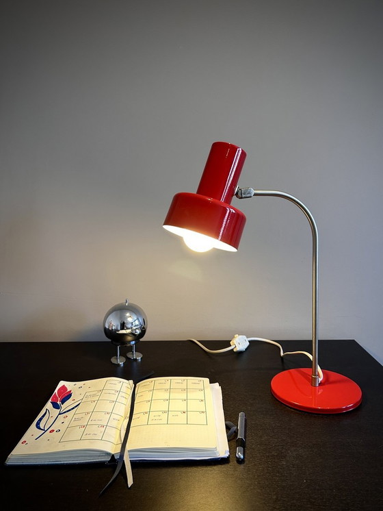 Image 1 of 2 Vintage Schreibtischlampen Rot Pop
