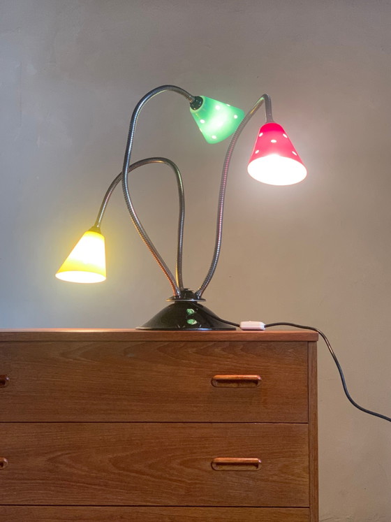 Gooseneck lamp 3 opalines – Reading Lamp, Vintage (photo 3 of 9)