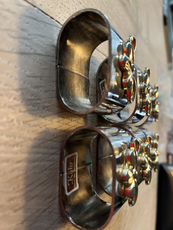 Image 1 of 6 Vintage Verzilverde Servetringen