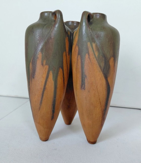 Denbac Art Nouveau, Art Déco Triptych Vase (1920er/30er Jahre) – Vasen, Ceramic (photo 5 of 12)