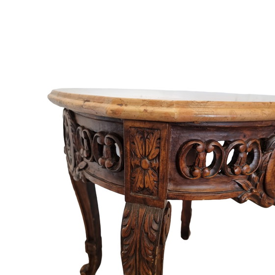 Image 1 of Louis XV style side table with marble top, 20th century