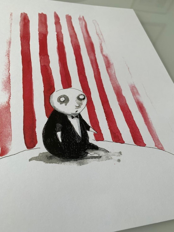 Image 1 of Tim Burton – Niño Pingüino – Lámina oficial de edición limitada firmada – 20×30 cm