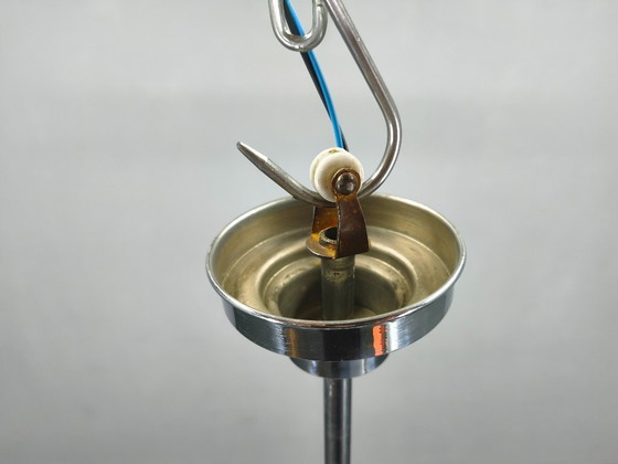 Image 1 of Lampadario Art Déco, cromo, noce e vetro, anni '30