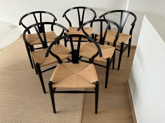 Set di 6 sedie di design CARL HANSEN Wishbone CH24 – Carl Hansen & Søn, Sedie da pranzo, Legno (photo 5 of 6)