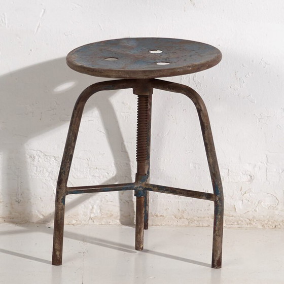 Sgabello blu stile industriale (c.1950) #8 – Sgabelli, Iron, Industrieel (photo 7 of 25)