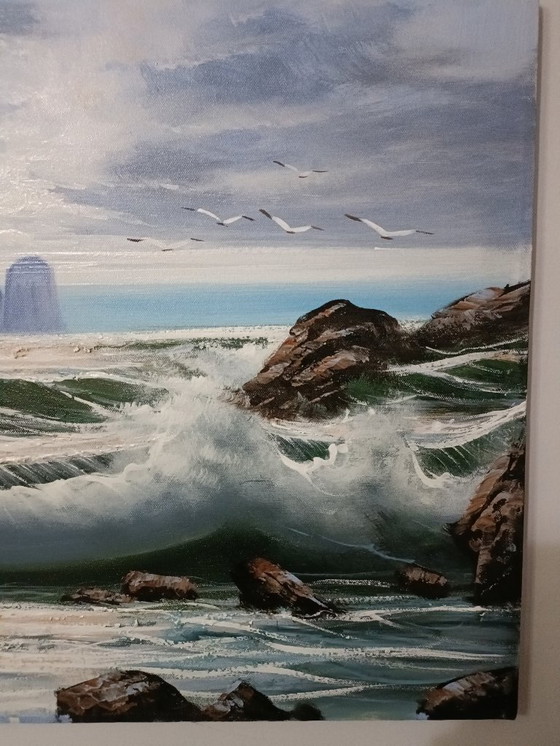 Image 1 of Bruno DI GIULIO - Mareggiatta al Tramonto - Artist's painting