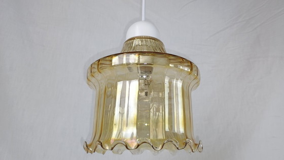 Image 1 of Venini Murano glazen hanglamp, Mid Century UFO, Space Age Atomic kroonluchter, vintage Italiaanse hanglamp, jaren 50