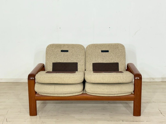 Image 1 of Divano Dyrlund in teak stile metà secolo | Divano a 2 posti in legno massello | Classico del design