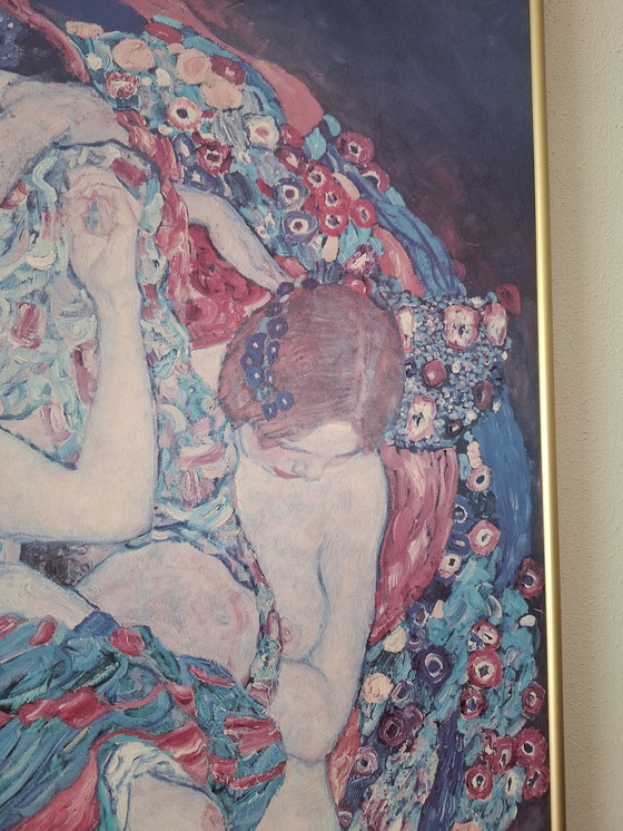 Image 1 of ✨ Gustav Klimt - La Virgen (90x90 cm) sobre dibond con marco moderno dorado ✨