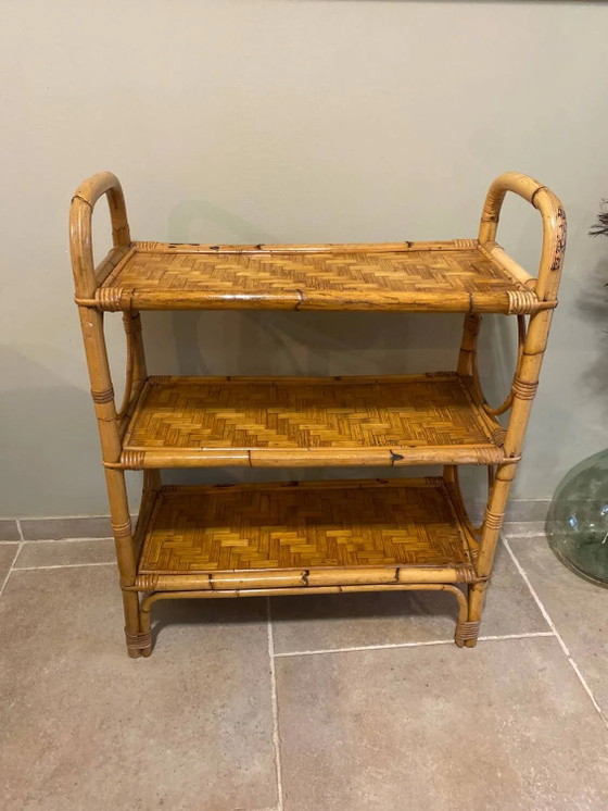 Vintage rotan rek – Wandrek, Rieten (photo 15 of 17)