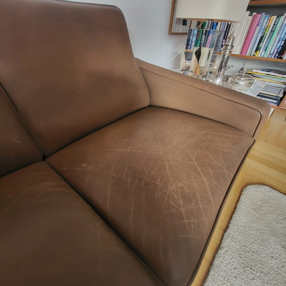 Fritz Hansen – Serie 3300 Divano in Pelle 3303 & 2x Poltrone – Arne Jacobsen – Sofà, Cromo (photo 9 of 9)