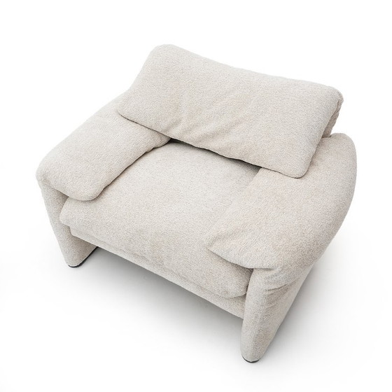 Image 1 of “Maralunga” armchair with pouf by Vico Magistretti for Cassina, 1970s