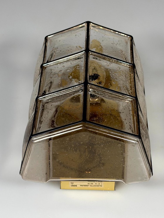 Image 1 of Lámpara de pared de los años 60/70, Glassworks Limburg, Alemania, vidrio y metal.