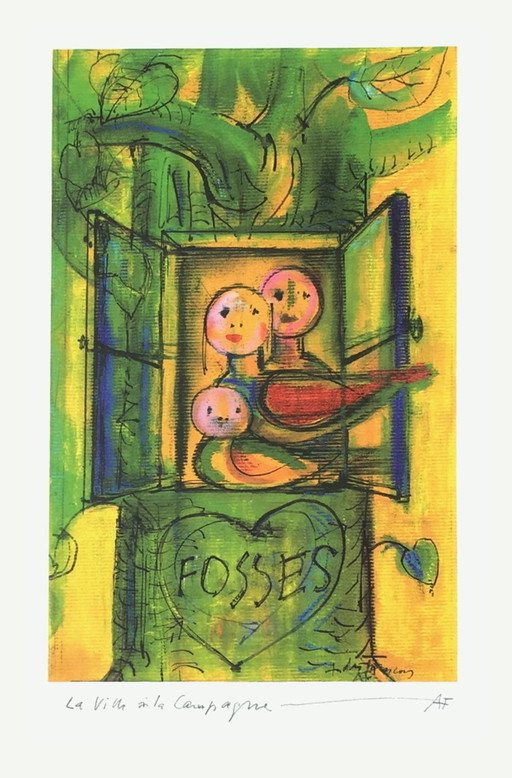 André François Fosses, het dorp op het platteland II, originele poster 2003