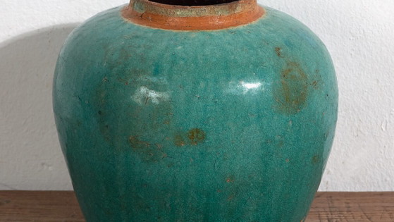 Antieke turquoise groene vaas (ca. 1820) #44 – Vazen (photo 3 of 34)