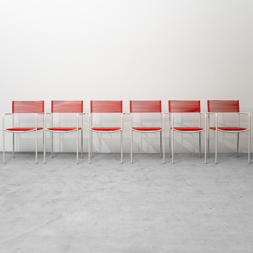 ENSEMBLE DE 6 CHAISES MOD. SPAGHETTI GIANDOMENICO BELOTTI FOR ALIAS 80S VINTAGE MODERNISM