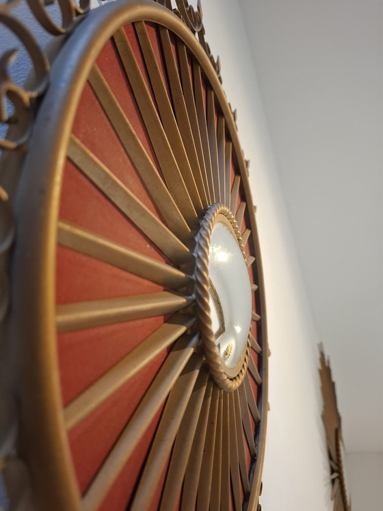 Image 1 of Rare miroir soleil chaty vallauris 42cm verre convexe 1960