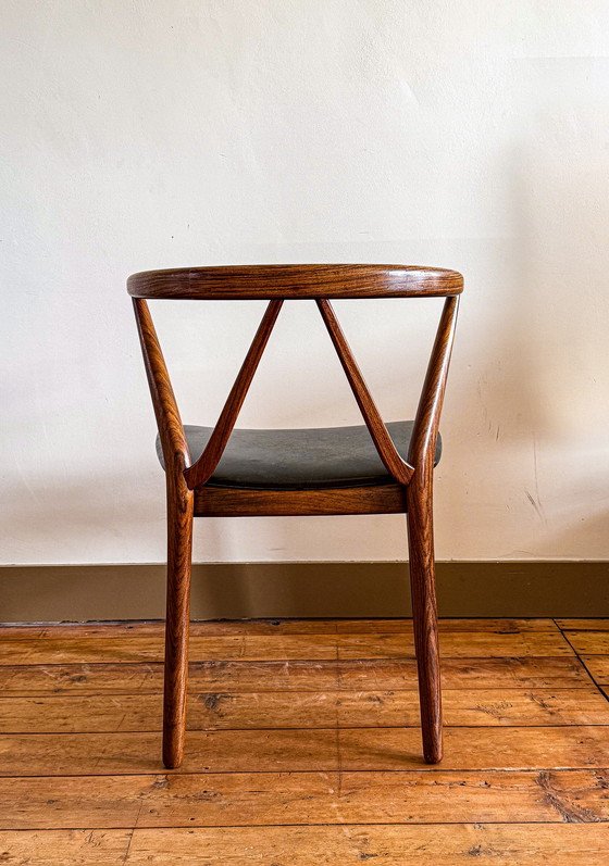 Image 1 of Mid - Century Modern Model 255 Teak and Leather Dining Chair by Henning Kjærnulf for Bruno Hansen, Denmark, 1960s